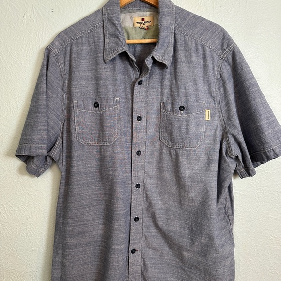 Woolrich Other - Woolrich XL Chambray Shirt Mens Blue Cotton Workwear Coastal Grandpa Button Down